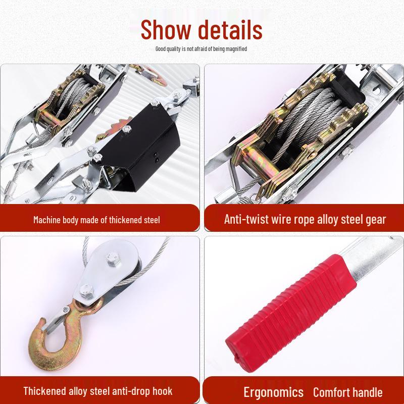 Manual Double-Hook Wire Ratchet Tightener Puller