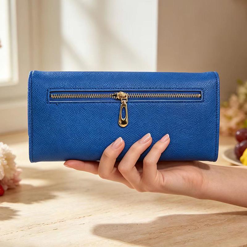 Women's Multifunctional PU Leather Clutch: Stylish Large-Capacity Wallet with Buckle Coin Purse