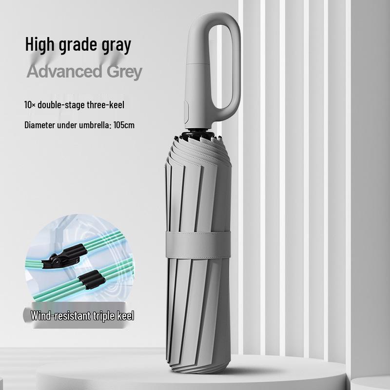 Men's High-End Automatic Folding Umbrella, UV Protection & Rainproof, Customizable for Business and Sunshade.