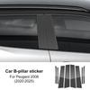 Car Window Trim Cover B Column Sticker Polished Pillar Exterior Parts Accessories For Peugeot 2008 2020 2021 2022 2023 2024 2025