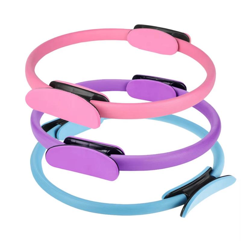 Pilates Ring Resistance Circle With Non Slip Handles For Home Fitness Leg Arm Back Stretching Training ABS Fiberglass Exercise Tool