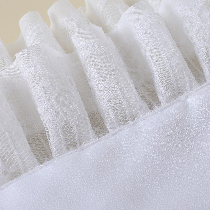 Ixkbiced Women Sweet Fake Sleeves Double Layer Ruffles Lace Flared Cuffs Wrist Warmers