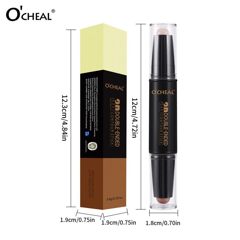 OCHEAL Double-Ended Facial Contour & Highlighter Stick - Natural 3D Concealer Shadow Pen
