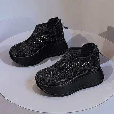 European Station Summer Women's Shoes Breathable Hollow 2025 New Popular Dad Shoes Small Casual Height-increasing Sports Shoes