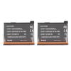 2pcs Camera Replacement Battery 1800mAh 3.85V 6.9Wh Lithium Ion Battery for Insta 360 X3 Camera