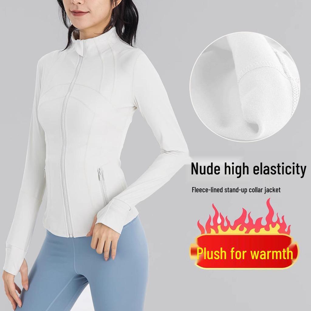 Giacca da Yoga Lu Family Defina Slim Fit con Collo Alto, Asciugatura Rapida - Morbida, Spazzolata, Elastica per l'Autunno