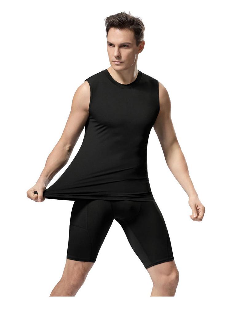 Men's Quick-Dry Ice Silk Sleeveless Sports Tank - Breathable Body Shaper for Gym, Basketball, and Running