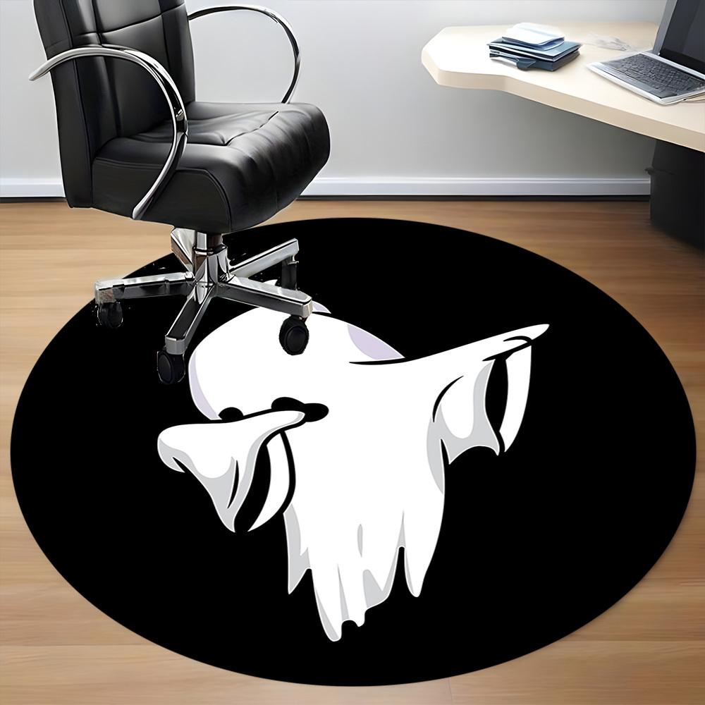 1pc Ghost Spirit Office Round Area Rug, Under Office Chairs Bedroom Living Room Home Decor, Room Deco, Available In Various Sizes