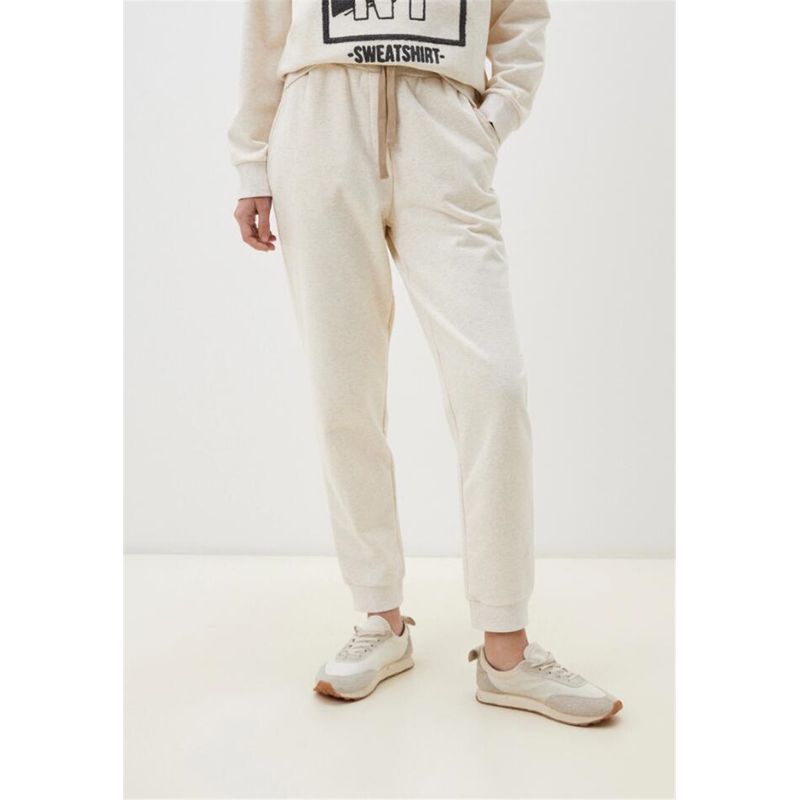 

Export 91 Cotton Terry Elastic Waist Spring & Fall Slightly Thick Heavy Weight Pure Color All-Matching Sports Outdoor Casual Cropped Pants Creamy-white S