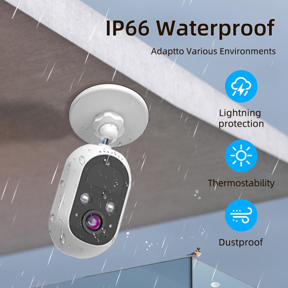 3MP Wireless Outdoor Surveillance Camera, Battery Powered, with Two-Way  , Night  , PIR Motion Detection, for Indoor and Outdoor Use
