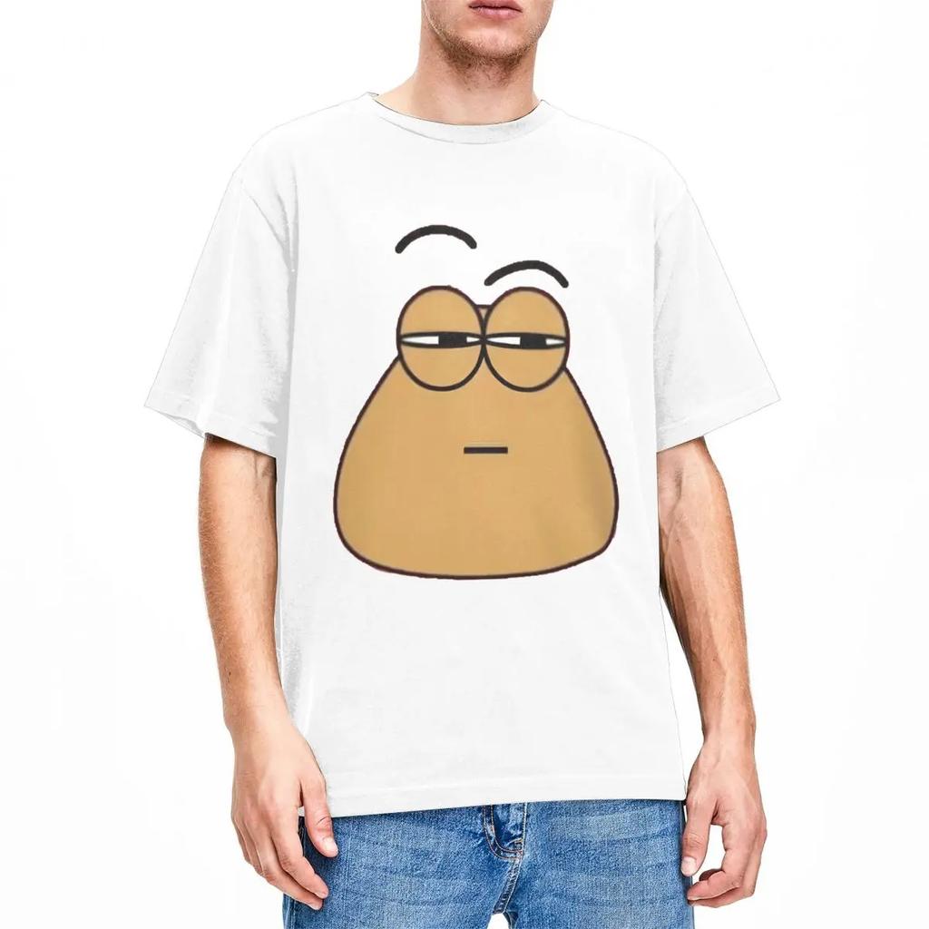 Verwirrtes Pou Mein Haustier Alien Herren Damen T-Shirt Anime Spiel The Maw Merchandise Vintage T-Shirts T-Shirt Baumwolle Übergröße Kleidung