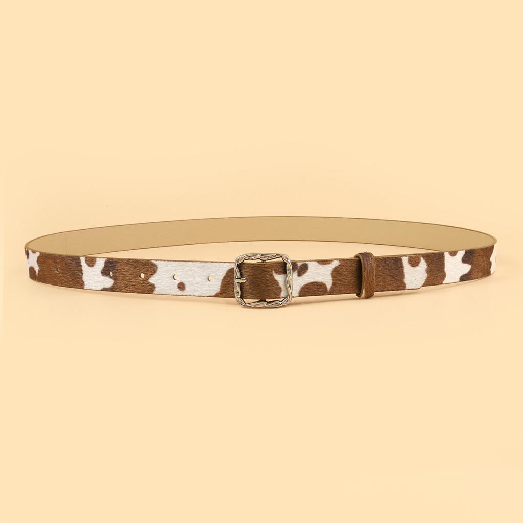 Twist Japanese Buckle Design Sense Alloy Belt Women'S Casual Decoration Square Buckle Belt