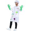 Adult Men Crazy Science Laboratory Scientist Jacket Top Gloves Set Halloween Cosplay Costumes Role Play Outfit