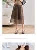 2024 Summer Women's Slim Organza Dress: Ice Silk Knit Waist Two-Piece Set