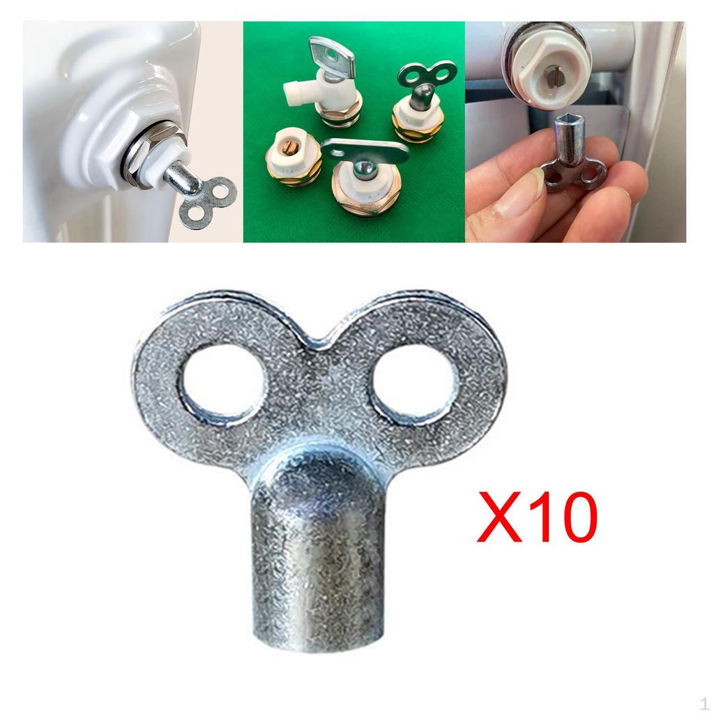 10 stykker Radiatornøkler med firkantet stikkontakt Krannøkkel Nyttig varmenøkkel Metallutløpshull