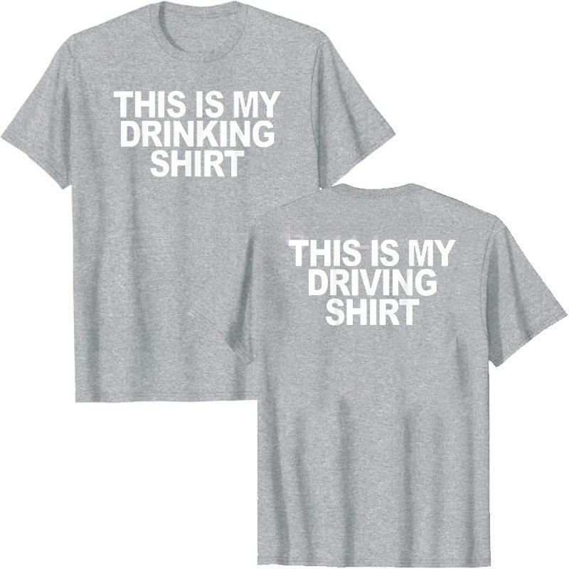 This Is My Drinking Shirt and Driving Shirts Funny Quotes TShirt Letters Printed Sayings Graphic Tee Tops Short Sleeve Blouses