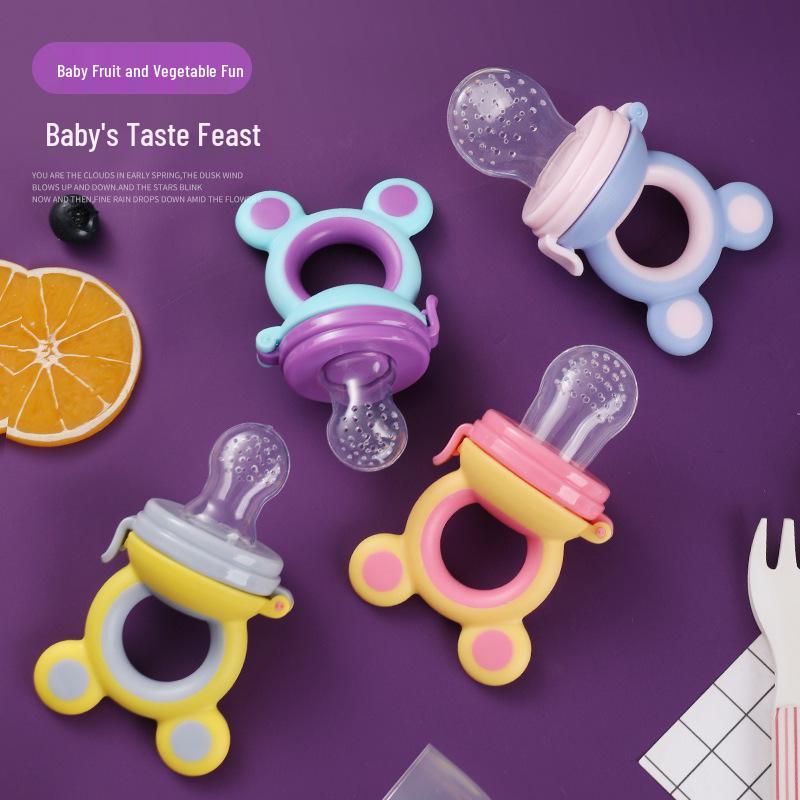 LVSU Silicone Baby Teether: Soothe Teething, Prevent Hand-Sucking, Includes Teething Gel & Fruit Feeder