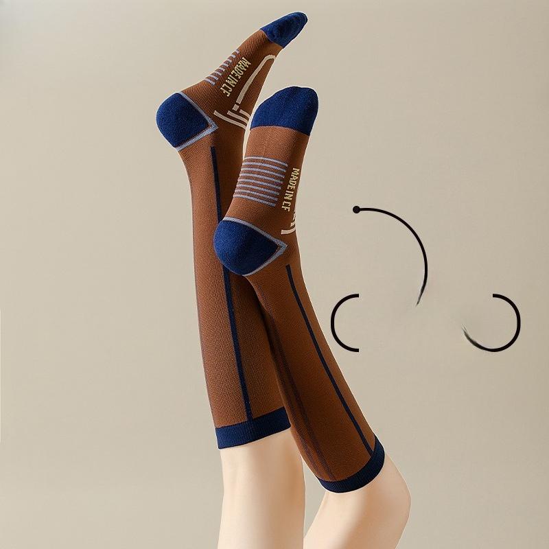 Sports Pressure Socks, Women's Cycling Calf Socks, Tennis Running, Summer Skipping Rope High Socks, Outdoor Hiking Long Socks