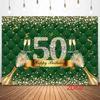 2D Grün Gold 50. Geburtstag Champagner Hintergrund Banner