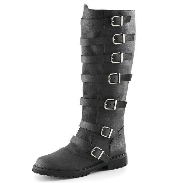 EBay Große Größe Europäische und Amerikanische Lange Damenstiefel Gürtelschnalle Flacher Absatz Hohe Stiefel