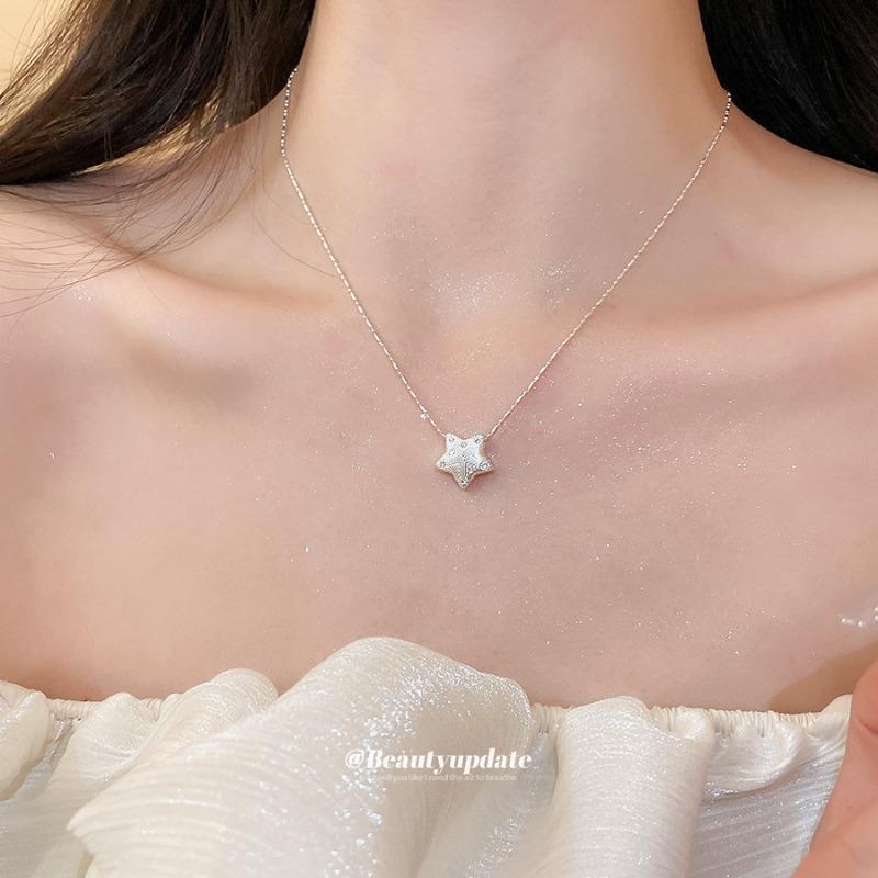 Korean ins zircon star necklace cold wind niche trend temperament collarbone chain light luxury high sense necklace women