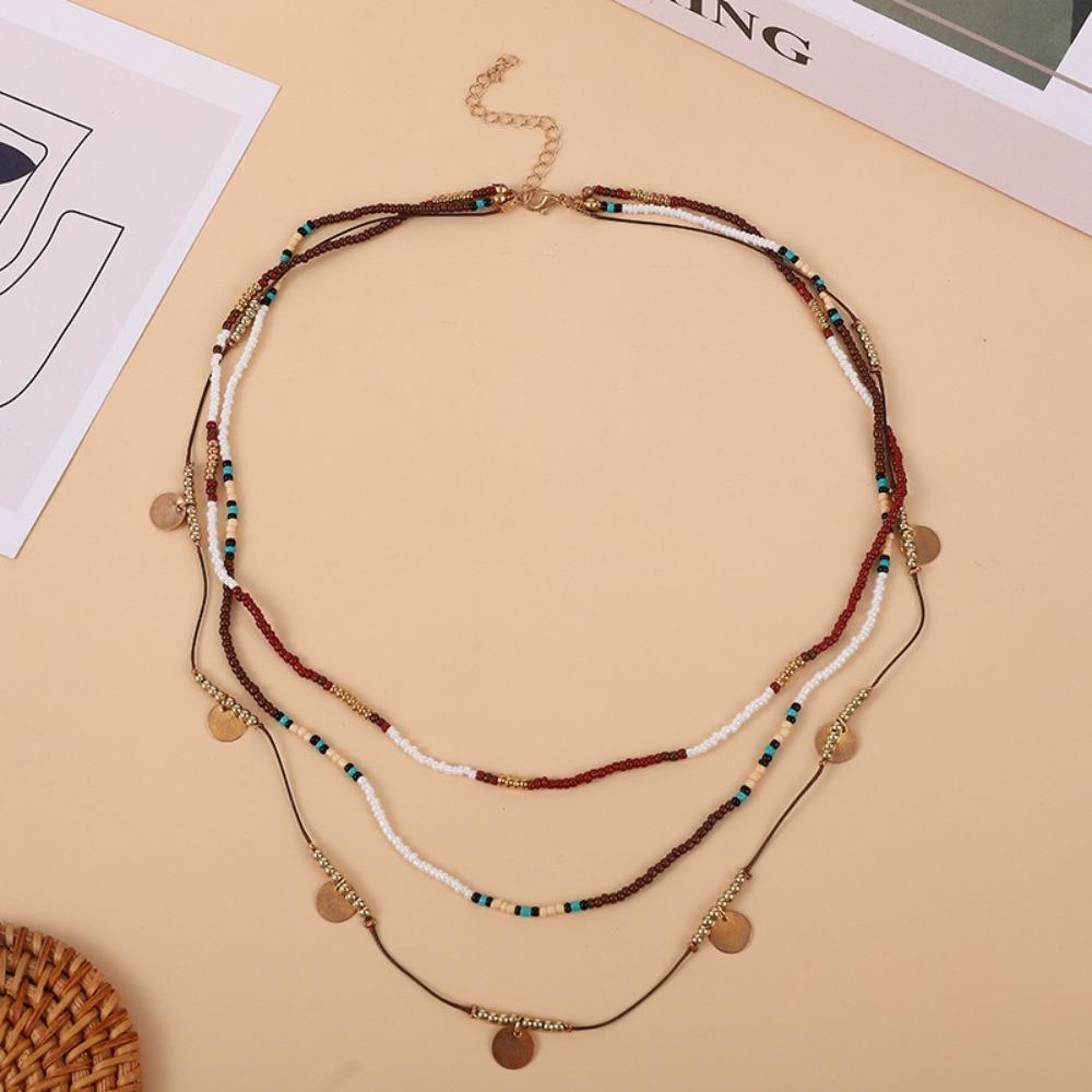 Vacation Style Clavicle Chain Jewelry Bohemian Necklaces Retro Bead Necklaces  Girl