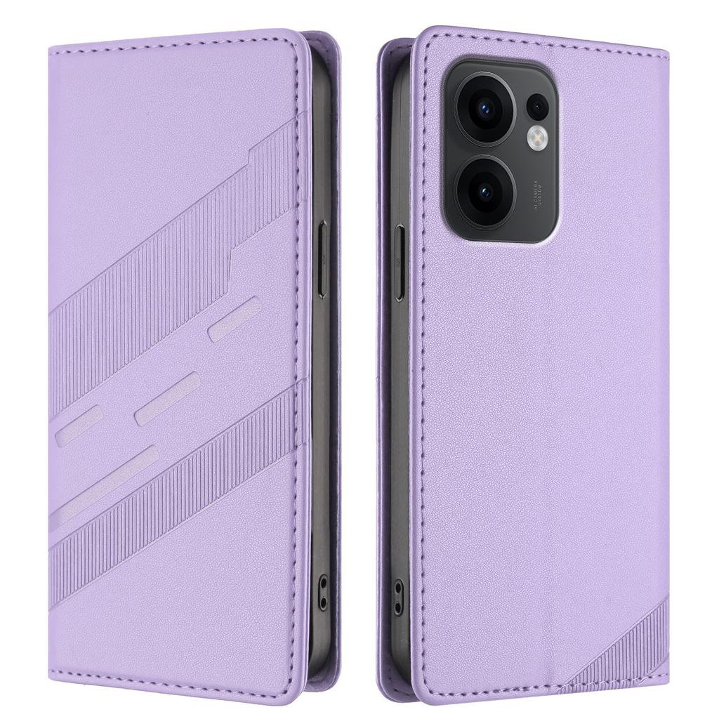 Etui na telefon Oppo Reno13 F 5G w stylu punk z nadrukiem, portfel ze stojakiem, skórzany pokrowiec
