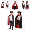 Kids Pirate Captain Outfit With Black Red Vampire Cape And Accessories For Party