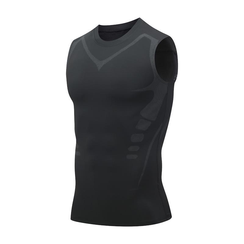 Men's Quick-Dry High-Elastic Sport Vest - Short-Sleeved Tight-Fit for Fitness, Basketball, and Running
