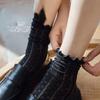 Spring Summer Fashion Women Socks Lady Long Black White Lace Harajuku Ruffle Casual Sweet Kawaii Floral Breathable Luxury Lolita