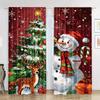 Jit Festive Snowman Pattern Curtains Christmas Window Decorations Polyester Fabric Home Decor Curtain Set Of 2 Made With Rod Pocket Washable