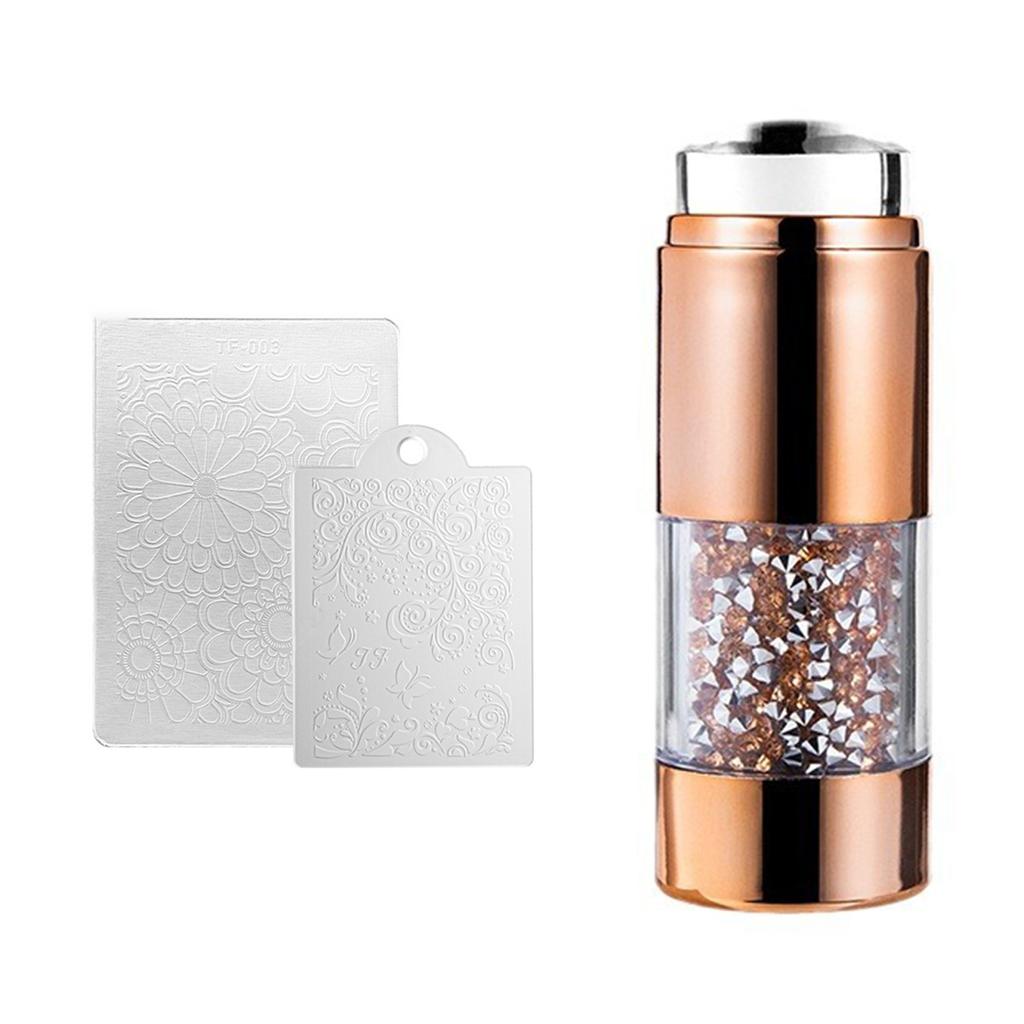 Clear Nail Art Stamper Set with 2pcs Scrapers Create French Nails Designs Easily