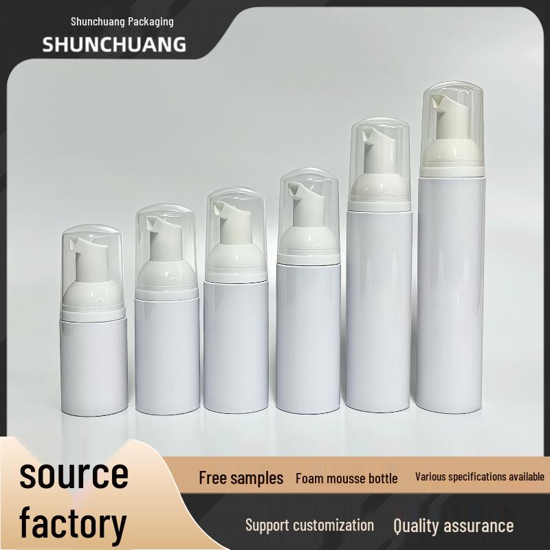 

Portable Foaming Bottle for Facial Cleanser, 30ml-100ml, Refillable PET Plastic Mousse Container 30ml; Bottle + Pump Head
