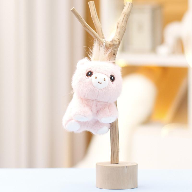 

Plush Pony Keychain Doll Soft Pp Cotton Filling Adorable Stuffed Animal For Kids розовый