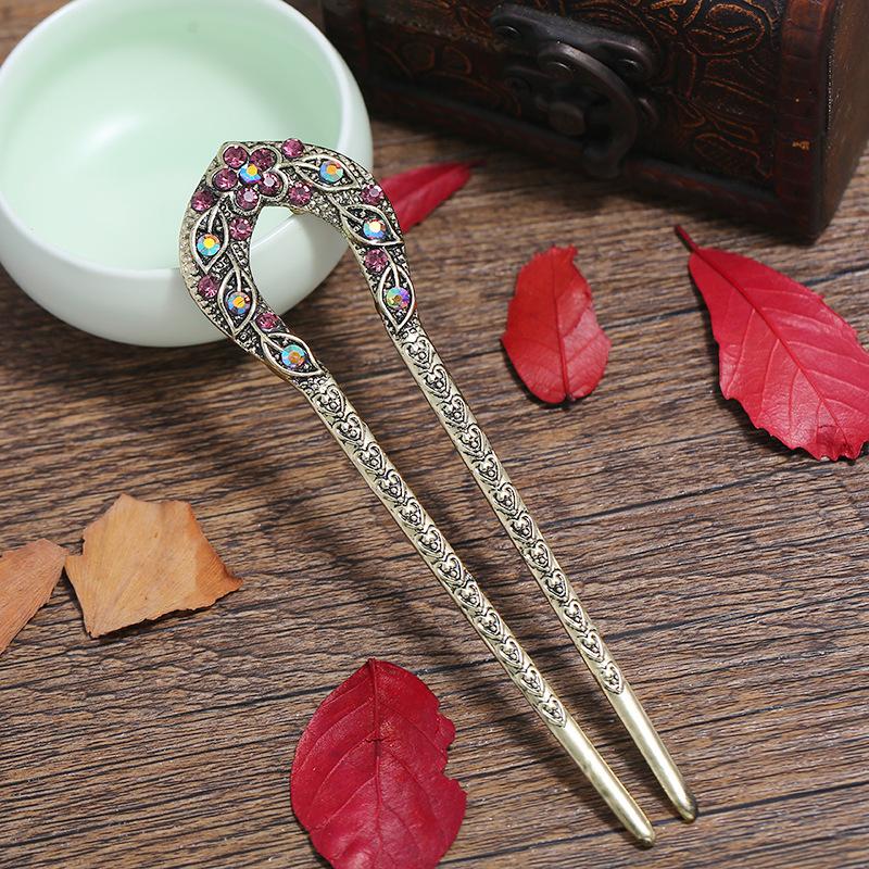 Classical and Simple Cheongsam U-shaped Hairpin, Daily Versatile Retro Hairpin, Disc Hairpin, Ancient Hanfu Hair Accessories for Women
