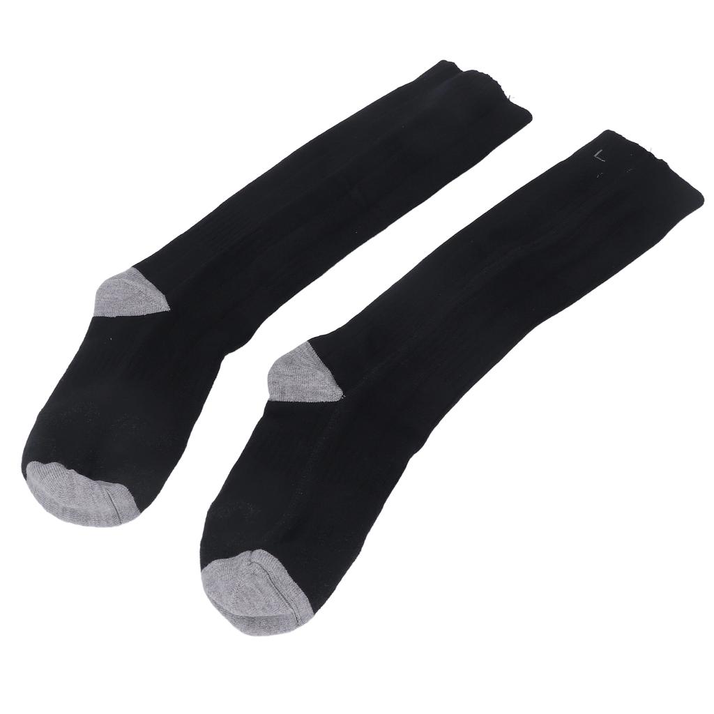 1 Pair Heated Socks 3 Levels Temperature Rechargeable Comfortable Black Grey Electric Heated Socks for Hiking Skiing