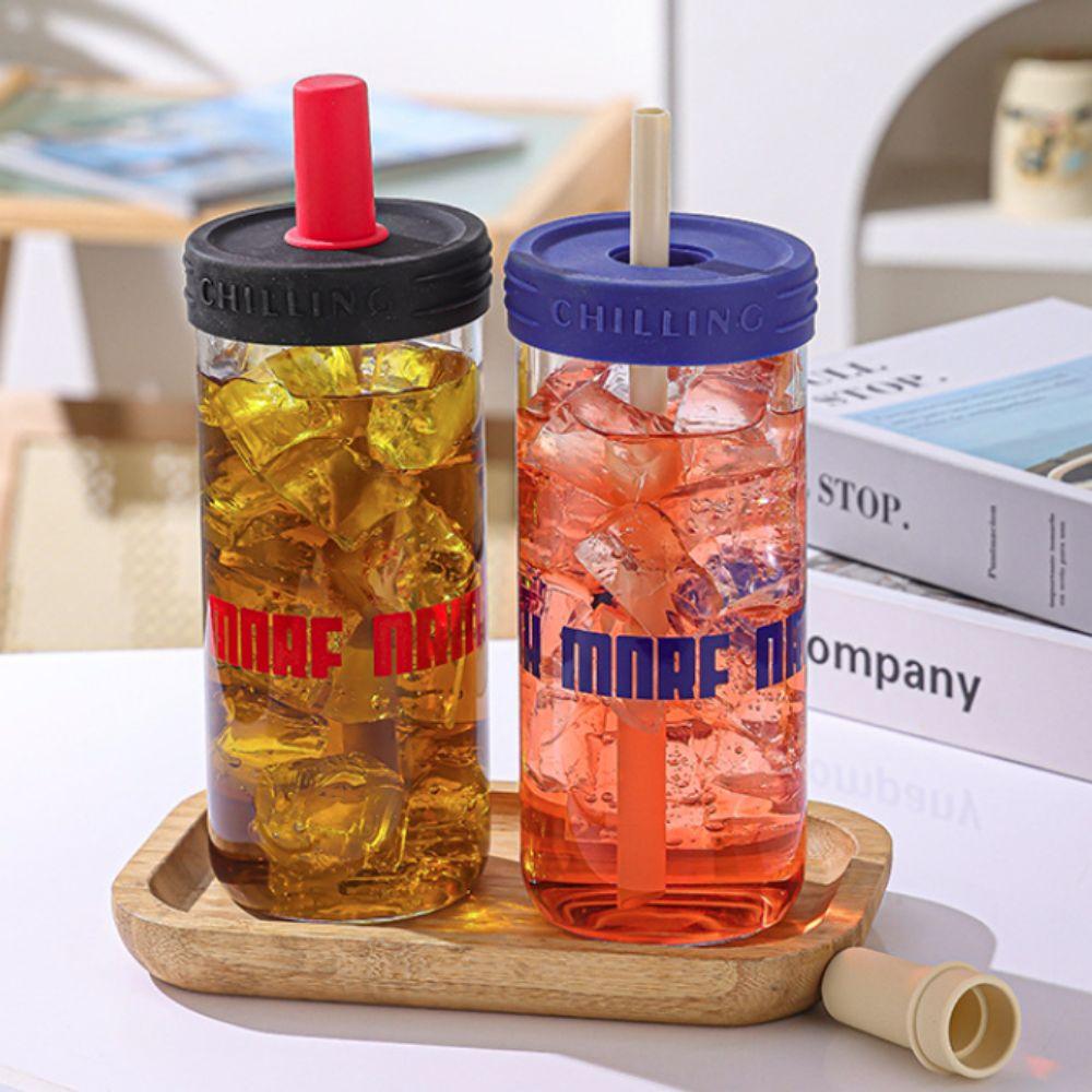 Large Capacity Tea Separation Straw Cup Glass Student Water Cup Tea Separating Bottle Gift