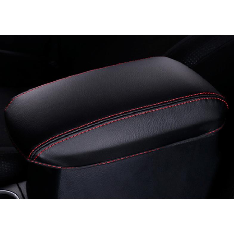 Armrest Box Cover Trim Black Leather For Toyota Corolla Middle Console 2014-2018