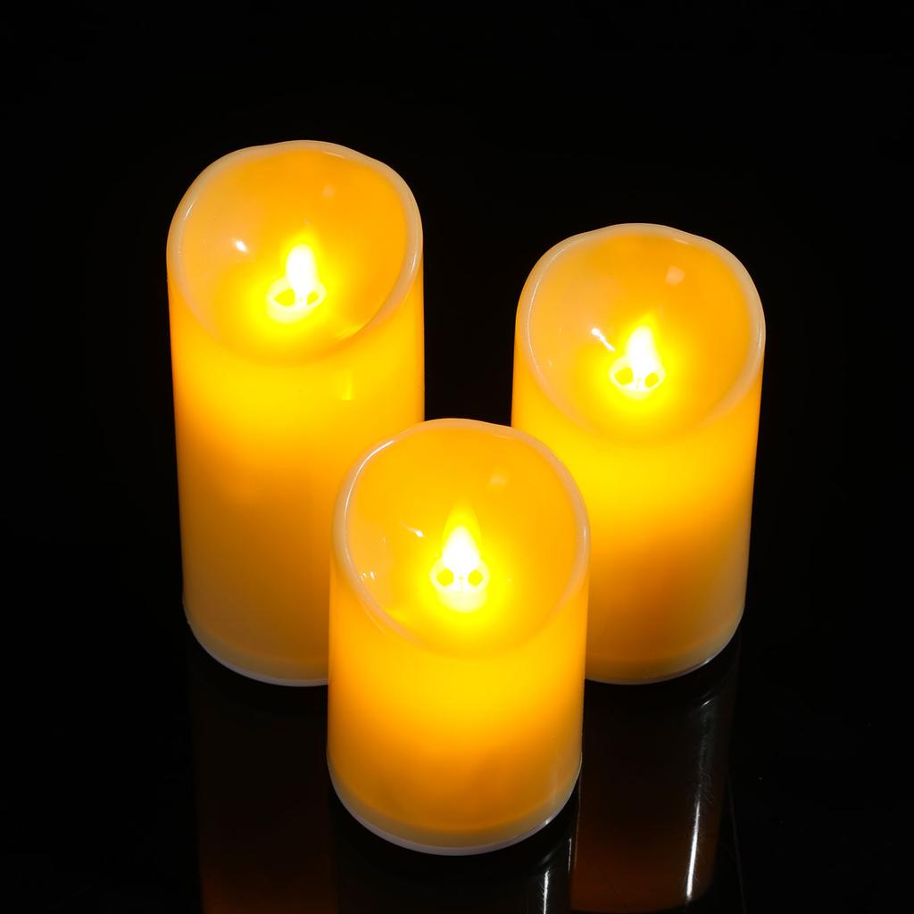1 or 3 Pieces Flameless LED Rechargeable Candles With USB,Moving Wick Dancing Flame Pillar Candles 3/4/5 Inch Height