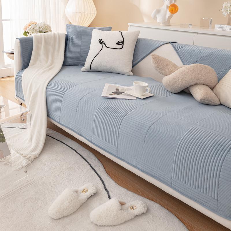 Осень и зима Новая голландская плюшевая супер мягкая однотонная вышитая диванная подушка — фото 5