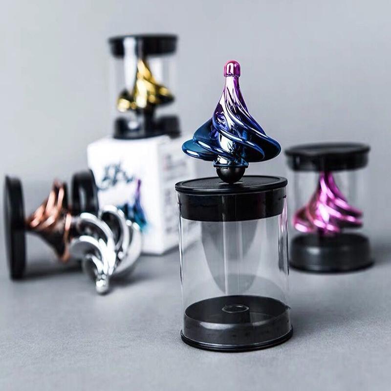 Wind Blasen Fidget Spinner Rotierender Kinetischer Stressabbau Kreisel Tragbarer Pneumatischer Spinner Schreibtischspielzeug für Kinder Erwachsene Geschenk