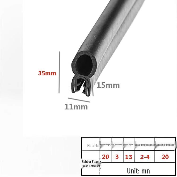 U-Shaped Waterproof Dustproof Rubber Sealing Strip for Cabinets and Car Doors