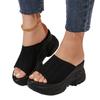 Plus Size Shoes for Women 34-42 White Black Mesh Breathable Slip On Platform Wedges Comfortable Non-slip Sandals Women Footwear