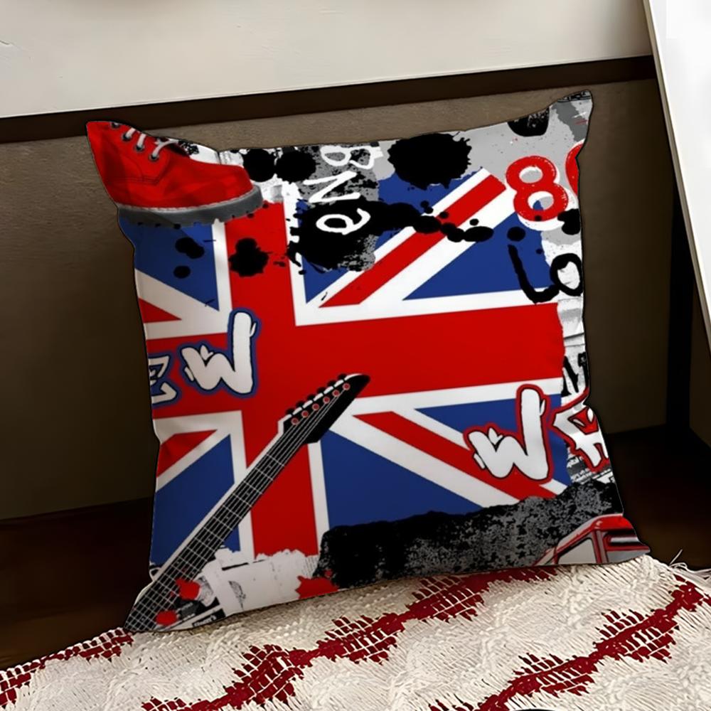 LOVE England Printed Cushion Cover Reversible Soft Durable Pillow Cover Home  Car MultiScene Use for Daily Comfort
