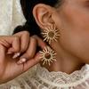 Elegant Retro Sunflower Sun Earrings Multifunctional Fashion Jewelry for Women Daily Party Gathering
