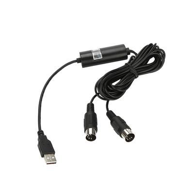 Universeller MIDI-zu-USB In Out Kabelkonverter Leitung LED-Anzeige Elektronisches Musikzubehör