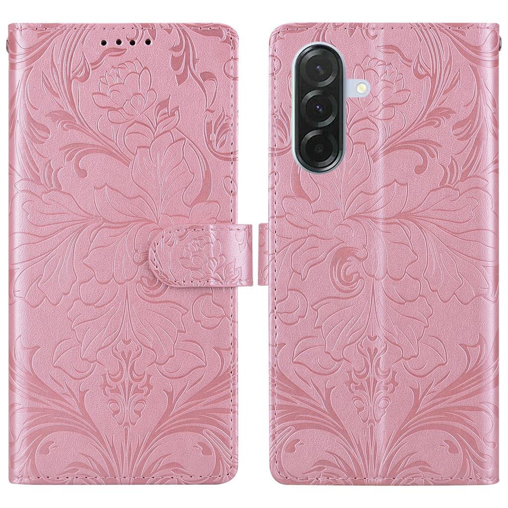 For Samsung Galaxy A26 5G Leather Case Imprinted Floral Pattern Wallet Stand Flip Phone Cover