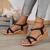 22 Years Old New Summer Open-toed Rhinestone Sandals Wedge Sandals Casual Beach Shoes