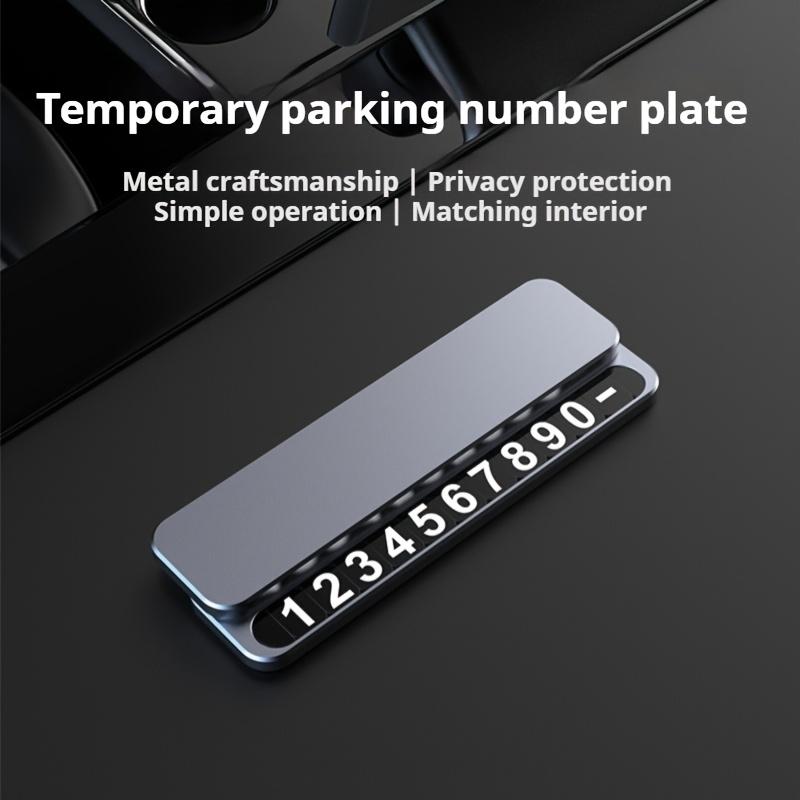 1Pc Temporary Parking Sign, Moving Car Number Plate, New Hidden Phone Number Ornament, Car Number Plate