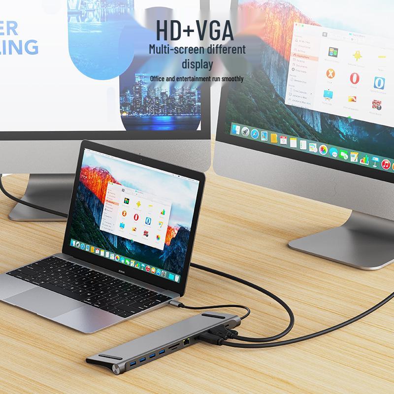 11-in-1 USB-C Hub Docking Station with USB 3.0, PD, VGA & Desktop Stand